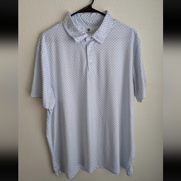 Coral Golf Co Polo Men's XL White Floral The Breeze Short Sleeve Casual - Picture 1 of 8